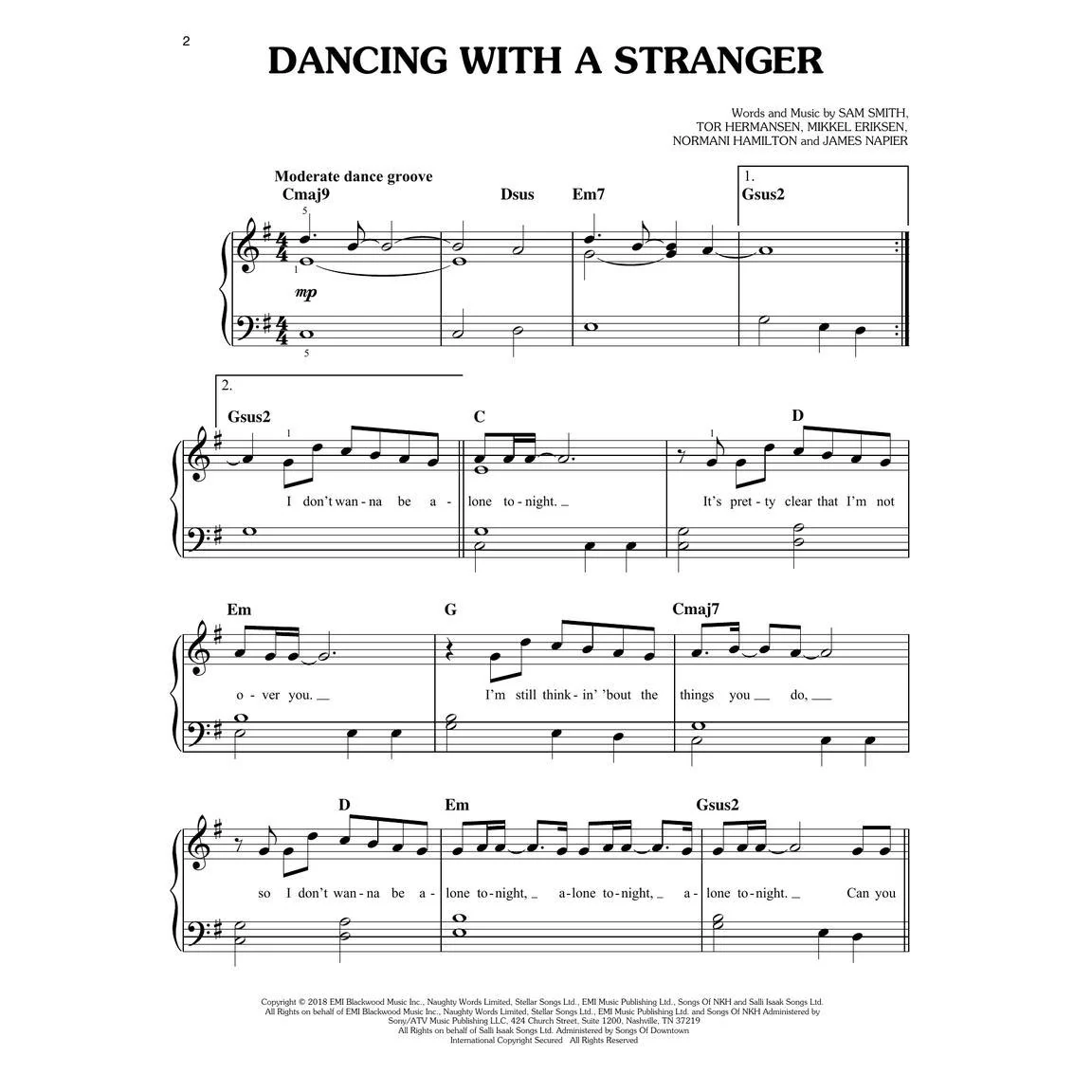 Hal Leonard HL00362605 Sam Smith – Easy Piano Collection - Image 4
