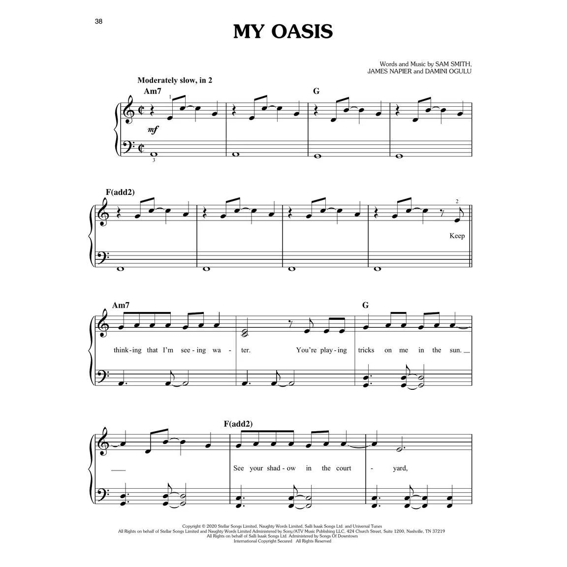 Hal Leonard HL00362605 Sam Smith – Easy Piano Collection - Image 6