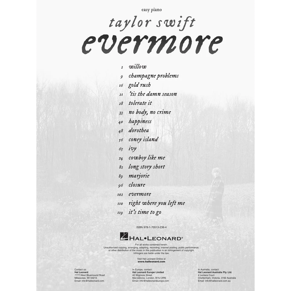 Hal Leonard HL00363715 Taylor Swift – Evermore - Image 2