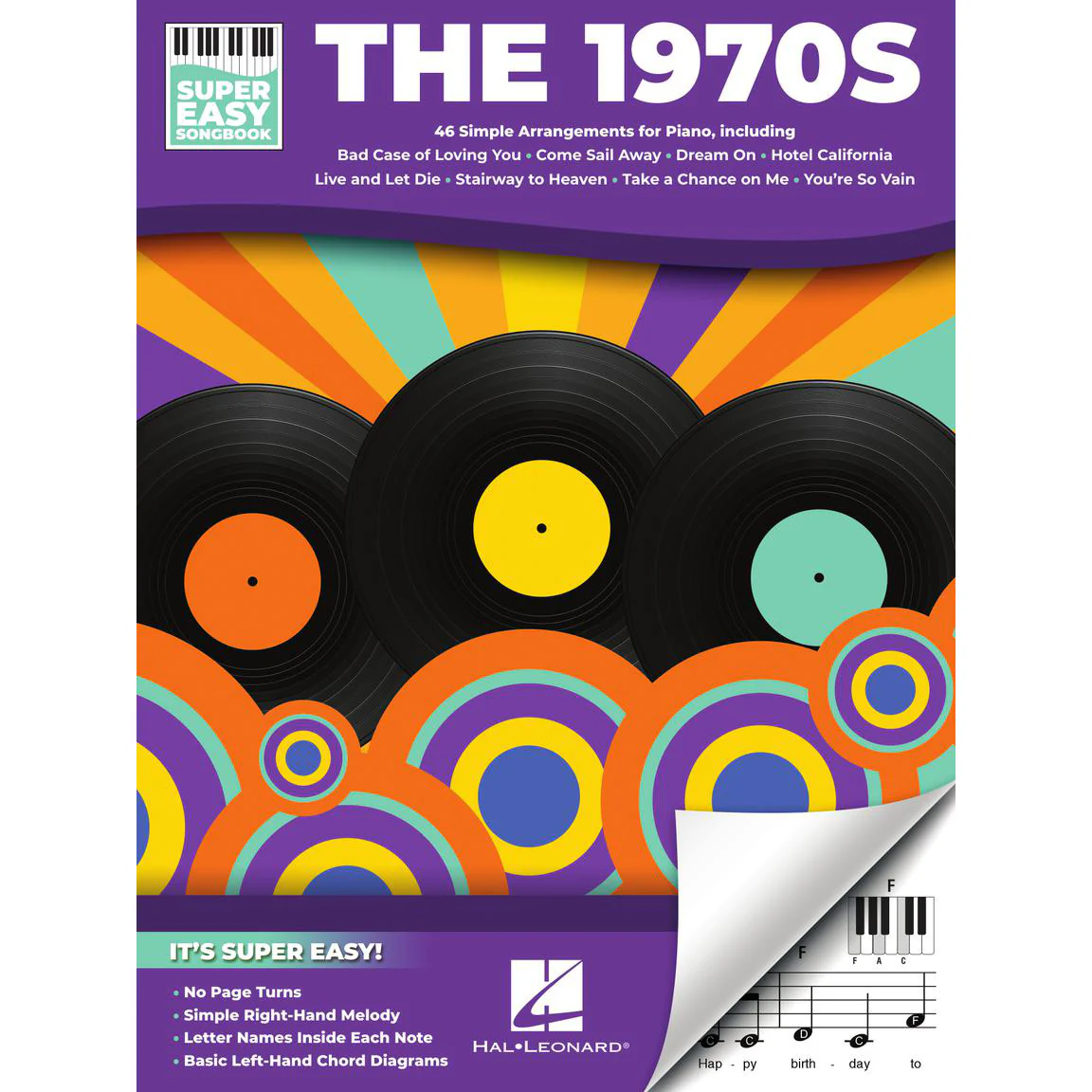 Hal Leonard HL01438558 The 1970s - Super Easy Songbook