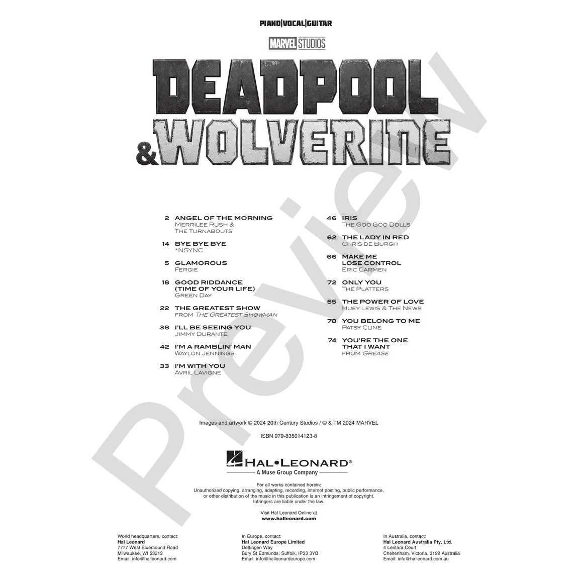 Hal Leonard HL01749287 Deadpool & Wolverine: Music from the Original Motion Picture Soundtrack - Image 3