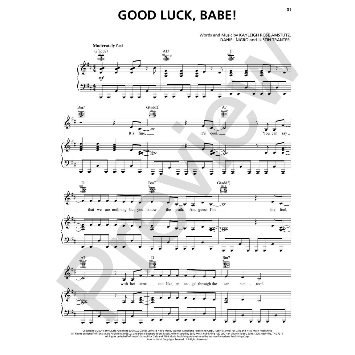 Hal Leonard HL01750181 Top Hits of 2024: Arranged for Piano/Vocal/Guitar - Image 4