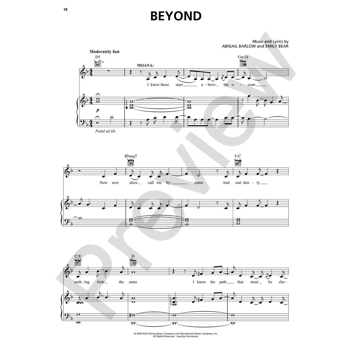 Hal Leonard HL01802310 Moana 2: Piano/Vocal Selections - Image 3