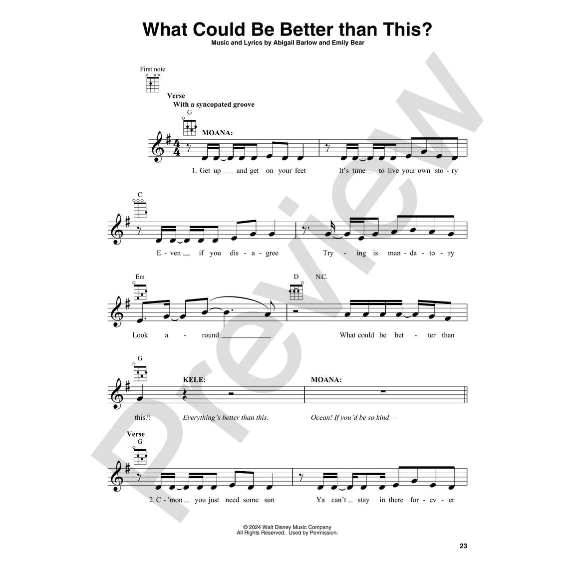 Hal Leonard HL01803464 Moana 2 for Ukulele - Image 3