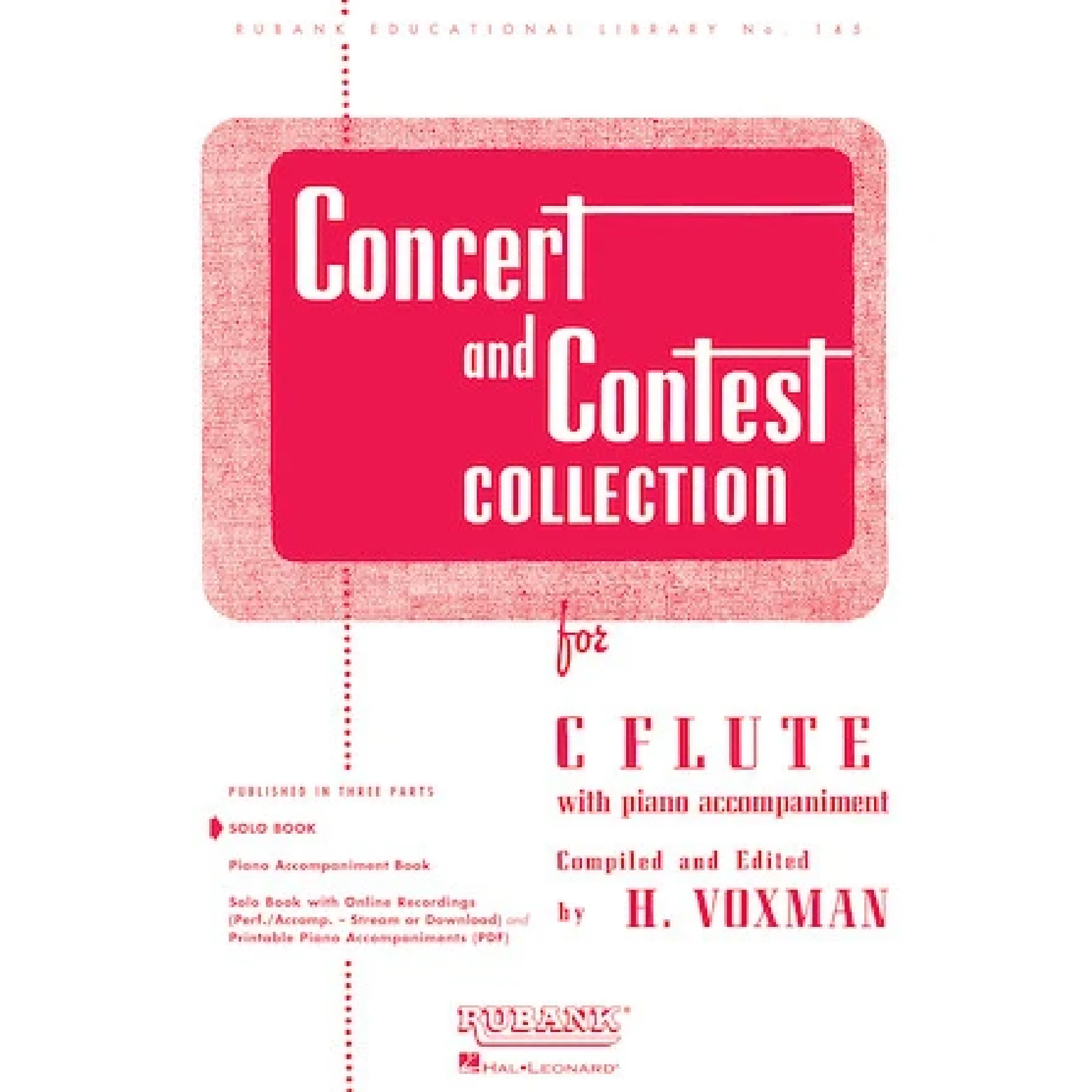 Hal Leonard HL04471610 Concert and Contest Collection for C Flute, Rubank Solo Collection