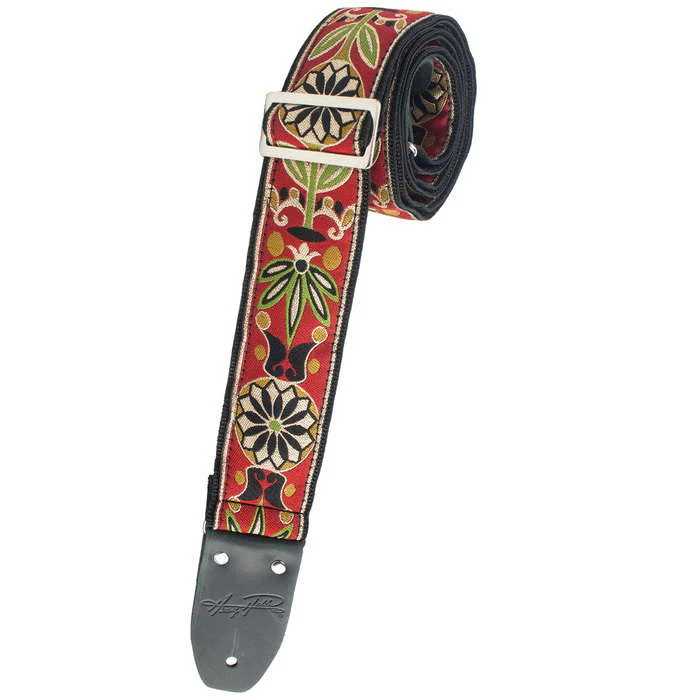 Henry Heller HJQ2-01 2" Woven Jacquard Red w/ Flower Pattern