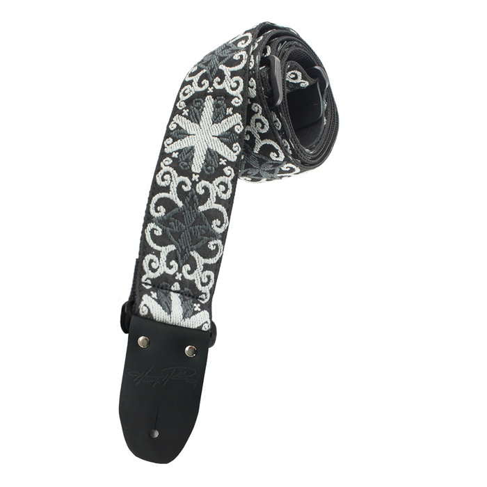 Henry Heller HJQ2-43 2" Jacquard Webbing Black w/ Silver Spinner