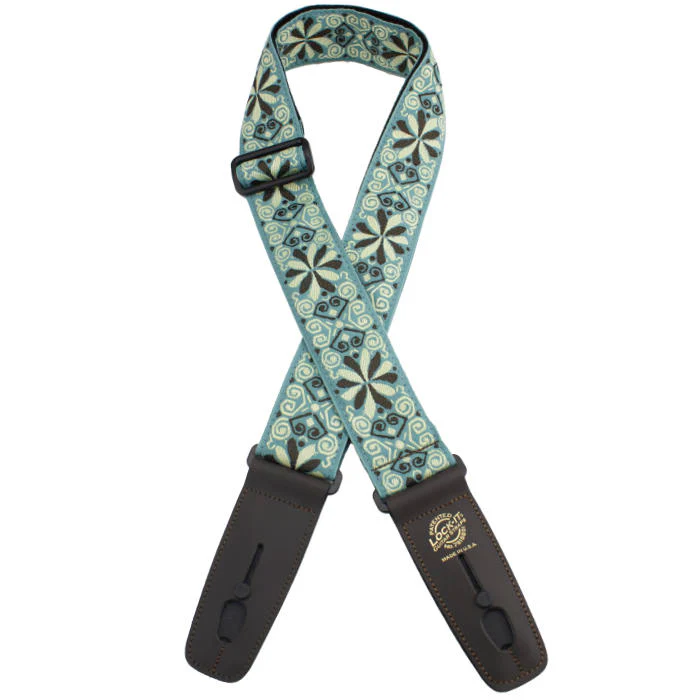 Henry Heller LIS-304-J19 2" Jacquard Strap w/ Lock-It, Green Flowers