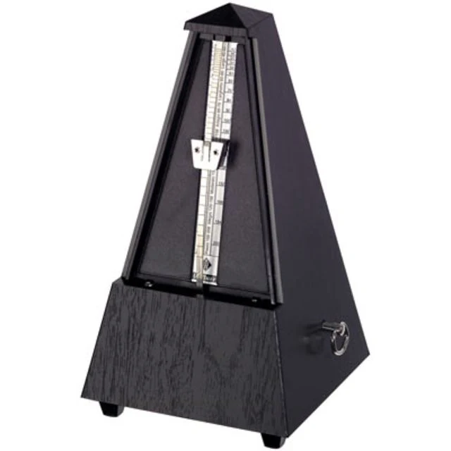 Herco 845161-U Wittner Series 845 Maelzel Metronome, Wood Grain, Black