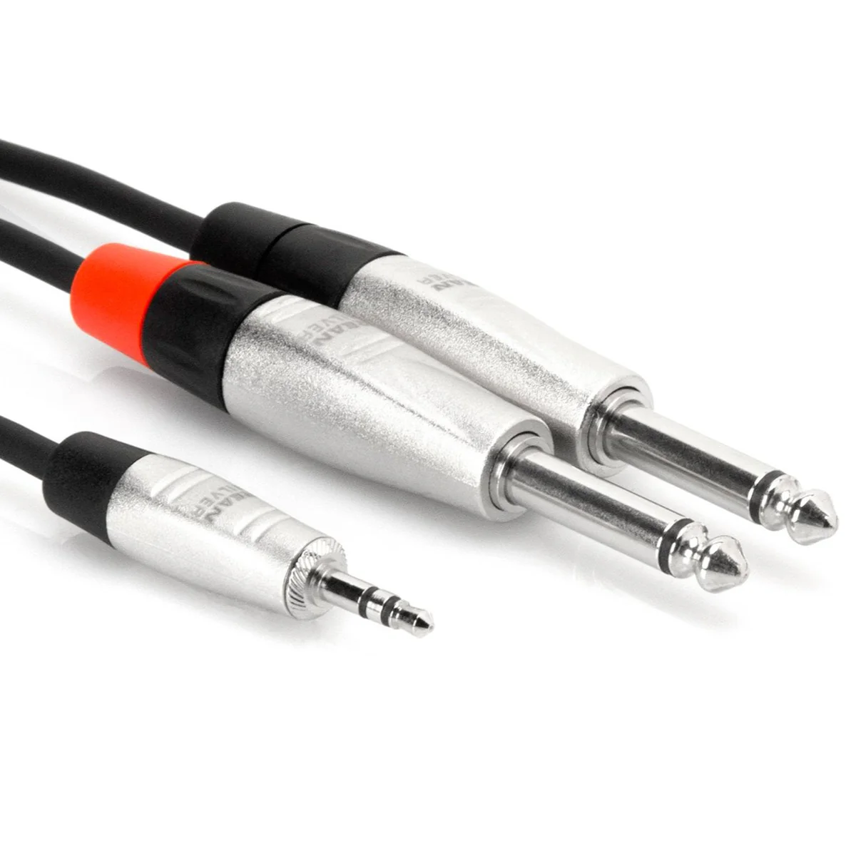 Hosa HMP-006Y Pro Stereo Breakout REAN 3.5mm TRS to Dual 1/4 in TS 6 ft (Loc:1M)