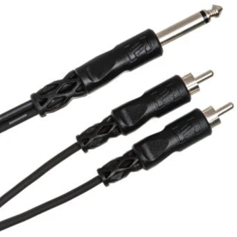 Hosa CYR-102 1/4 in TS to Dual RCA Y-Cable, 2 m (Loc:1P)