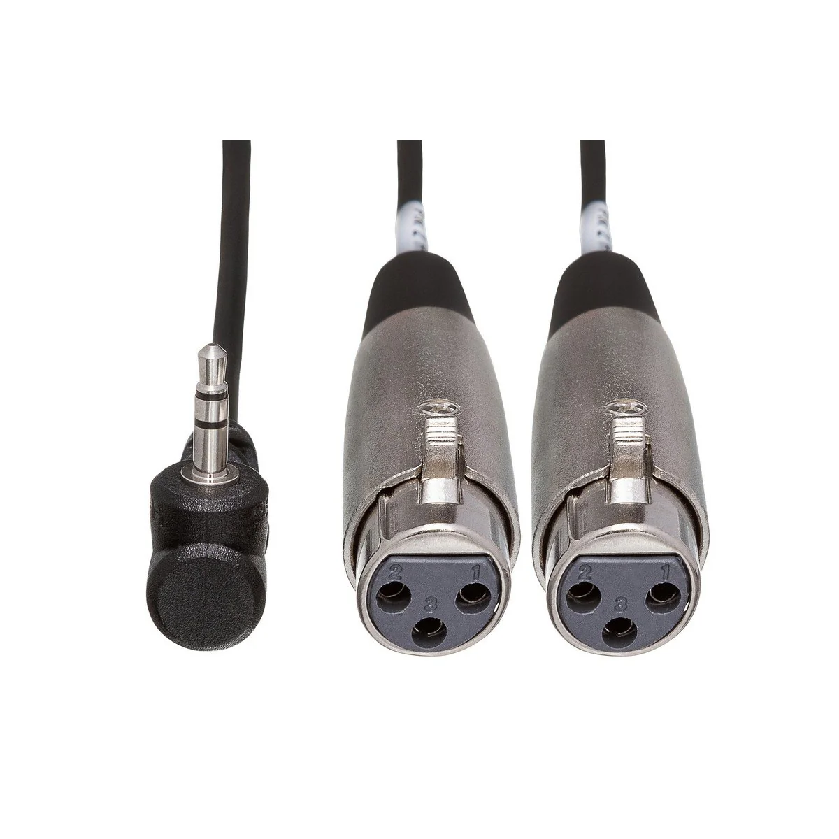 Hosa CYX-405F Camcorder Microphone Cable, Dual XLR3F to Right-angle 3.5 mm TRS, 5 ft (Loc:1D) - Image 2
