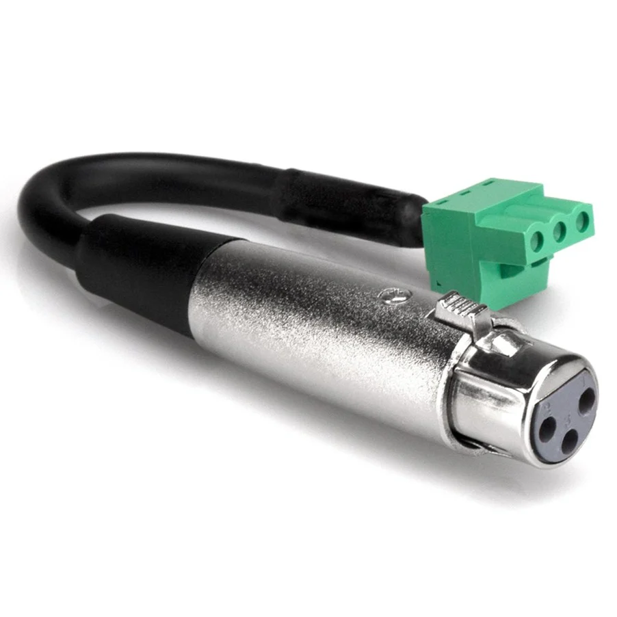 Hosa PHX-206F-BULK Phoenix Adapter, XLR3F to PHX3F, 6 in  (Loc:1K)