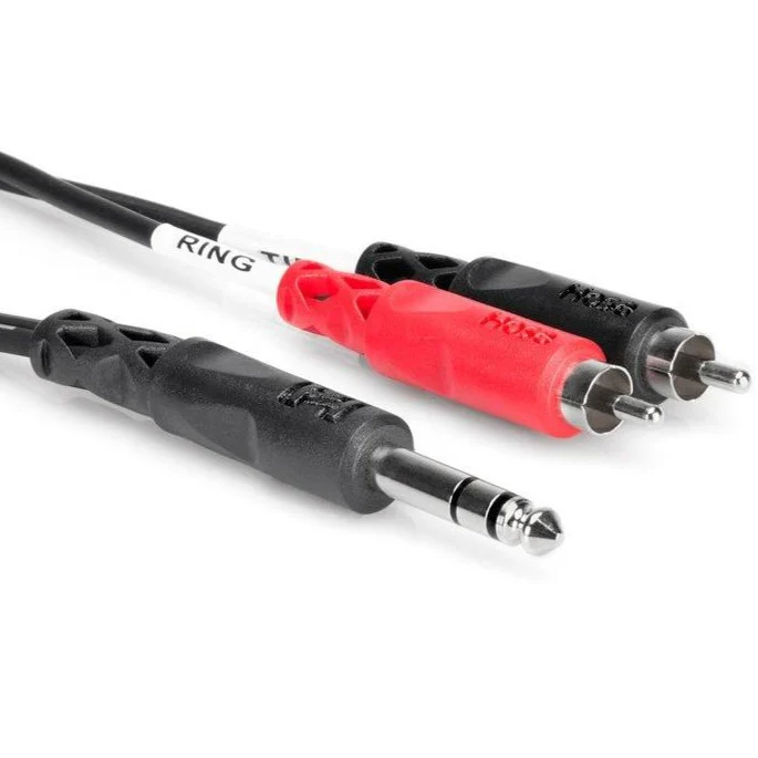 Hosa TRS-203 Insert Cable, 1/4 in TRS to Dual RCA - 3m (Loc:1P)