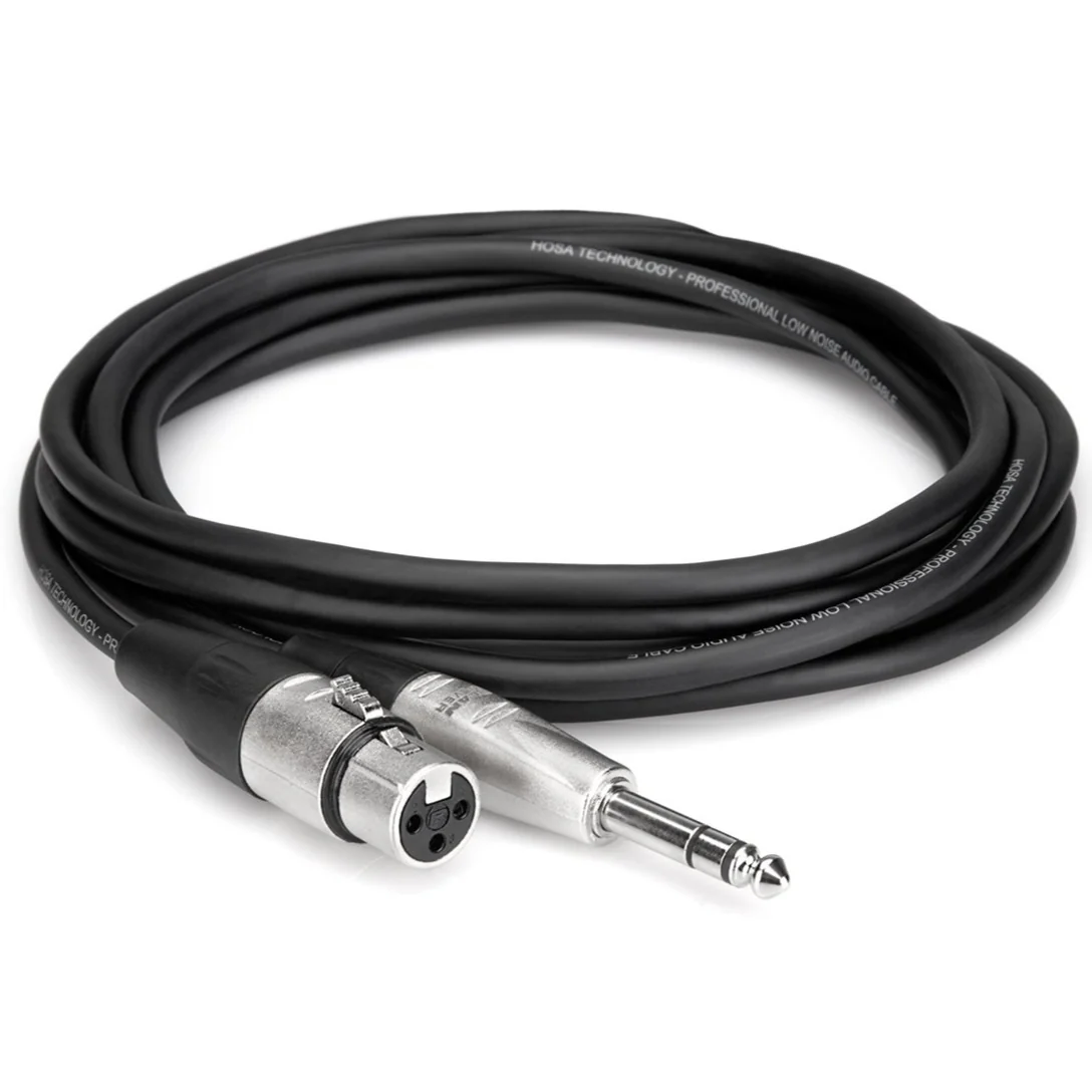 Hosa HXS-020 Pro Balanced Interconnect TREAN XLR3F to 1/4 in TRS 20 ft (Loc:2G)