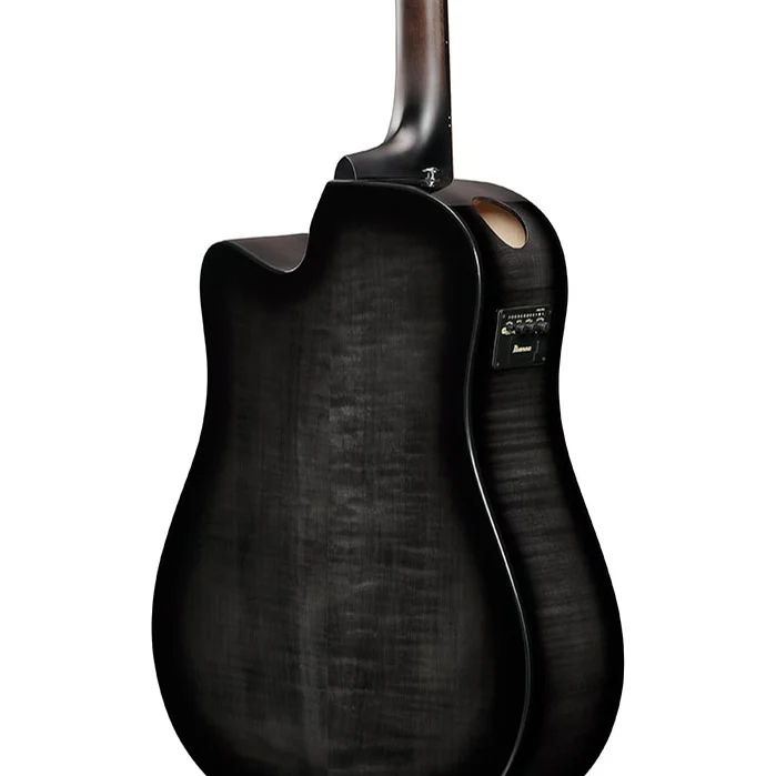 Ibanez AAD77CETKS Acoustic Guitar, Spruce Top, Maple b/s w/ Electronics, Black Sunburst - Image 3