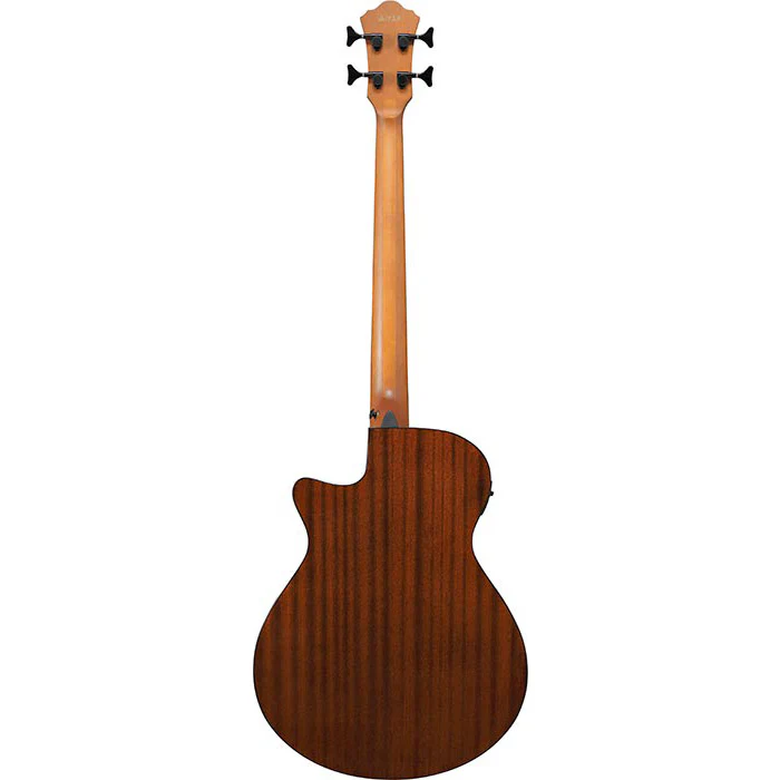 Ibanez AEGB25ETKH AE Acoustic/Electric Bass, Flame Maple Top, Sapele b/s, Transparent Black Sunburst - Image 3