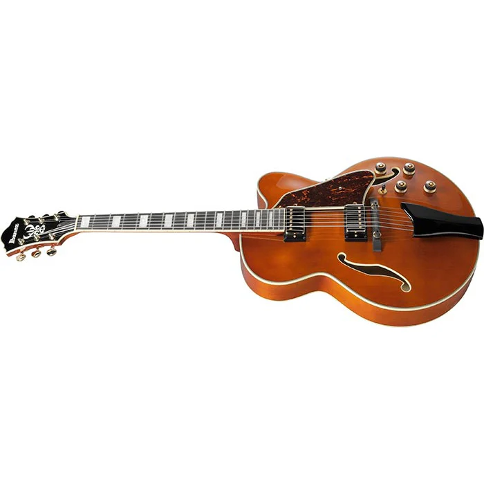 Ibanez AF95DA Artcore Expressionist, Single Cutaway, HH, Ebony FB, Dark Amber - Image 3