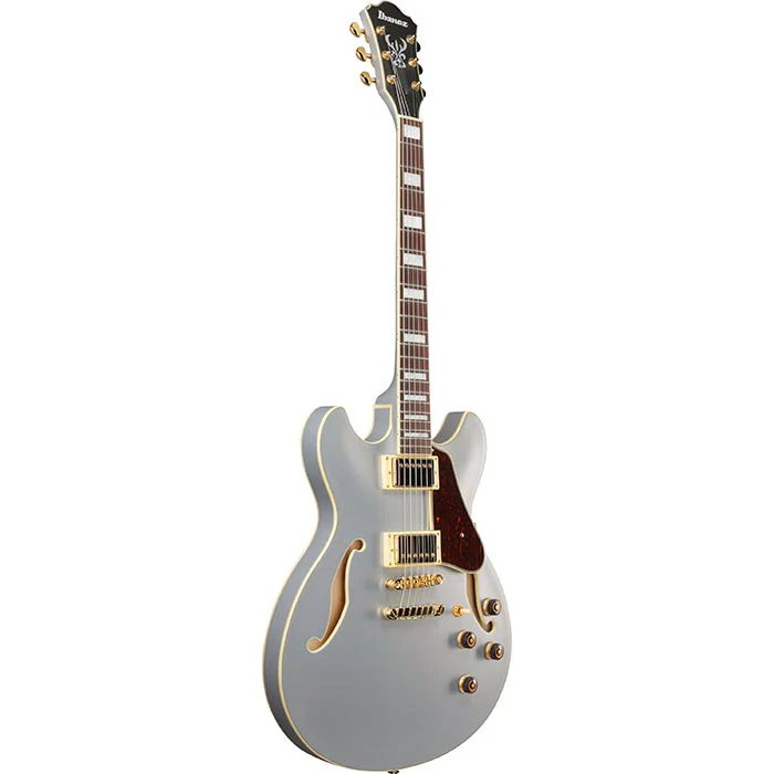 Ibanez AS73GMSF Artcore Dbl Cut, HH, Elite PU, Moonstone Silver Flat - Image 3