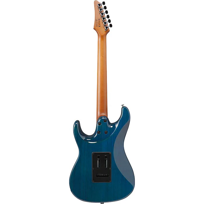 Ibanez AZ22S1FTXB AZ Standard, 24 Fret, HSS, w/ Trem, Roated MN, Locking Tuners, Transparent Turquoise Burst - Image 2