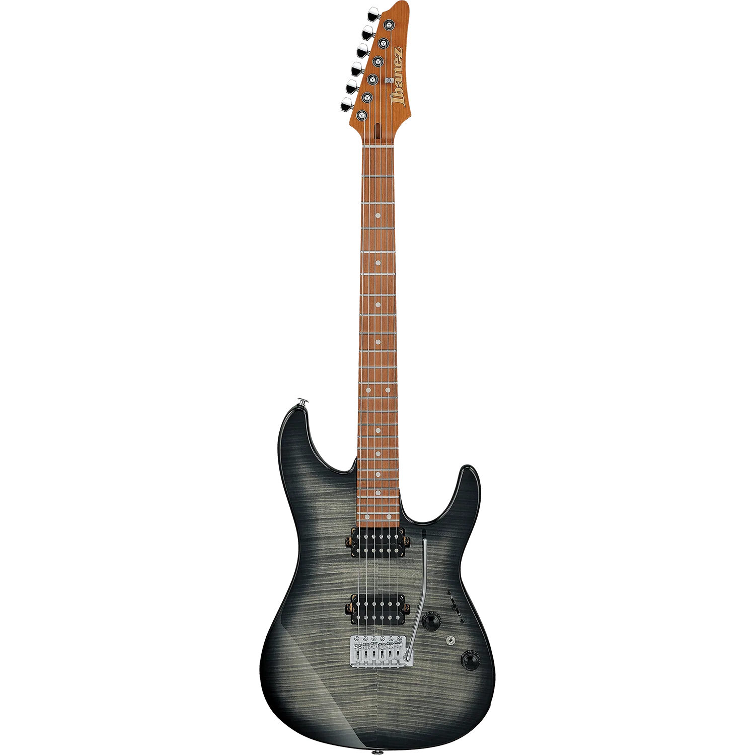 Ibanez AZ24S1FTKS AZ Standard, 24 Fret, HH, w/ Trem, Roated MN, Locking Tuners, Transparent Black Sunburst