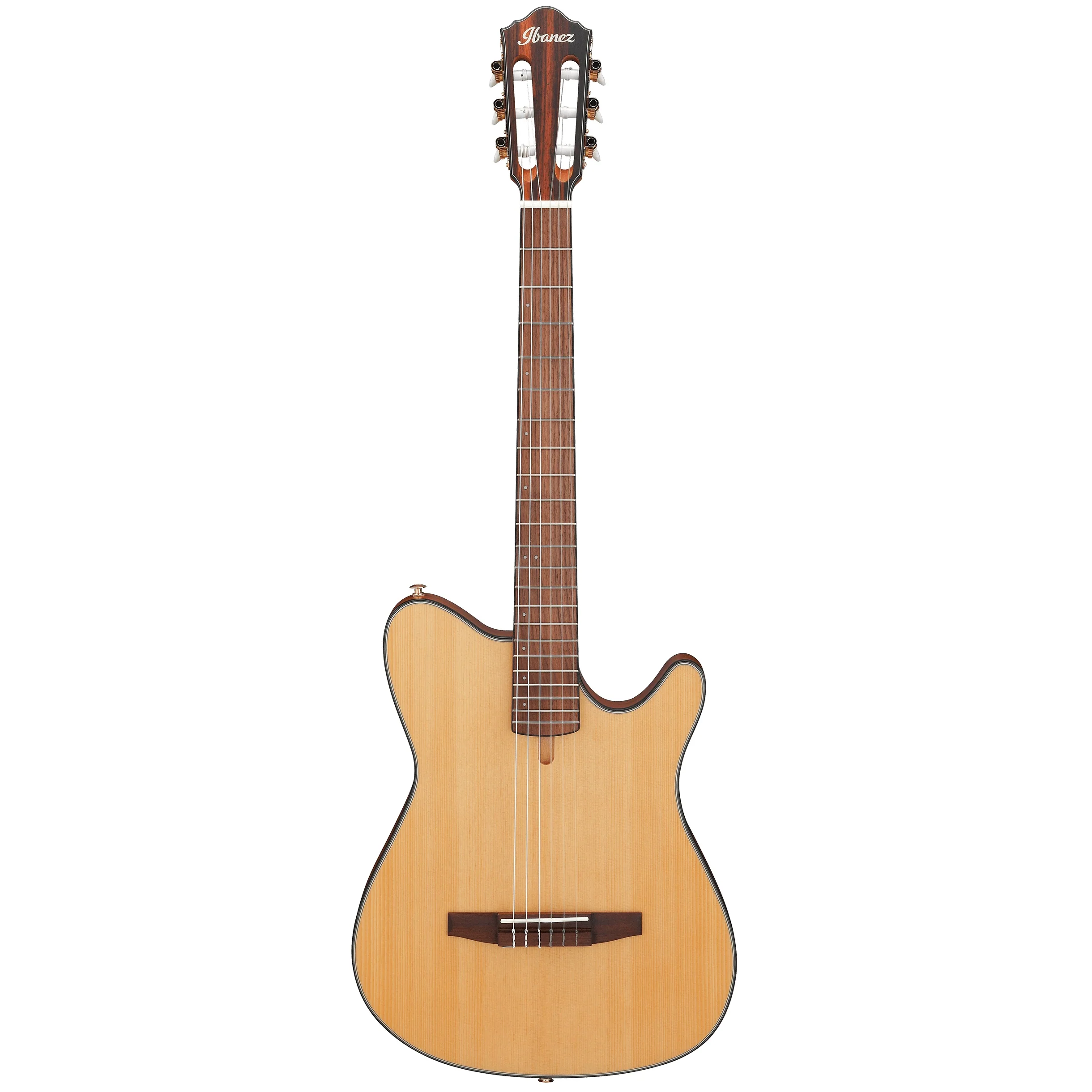 Ibanez FRH10NNTF FRH Thin-Body Nylon String Acoustic/Electric Guitar, Solid Spruce Top, Sapele b/s, Natural Flat