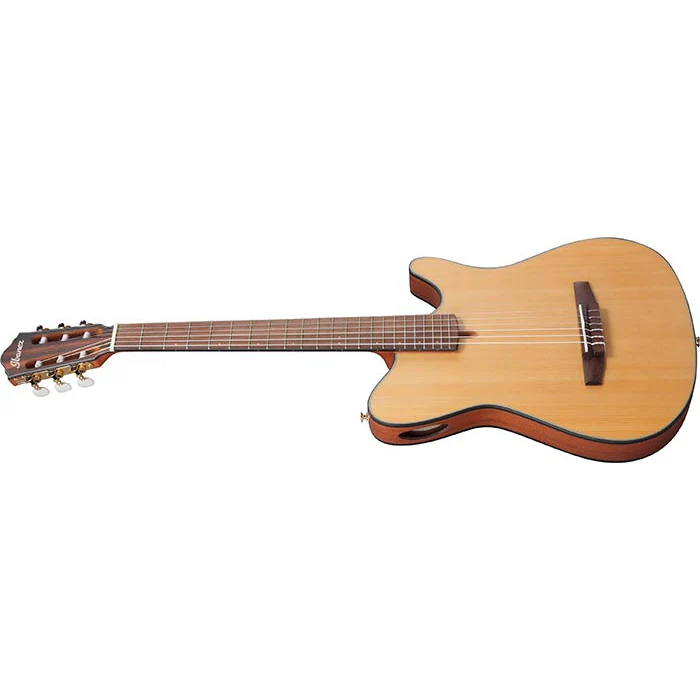 Ibanez FRH10NNTF FRH Thin-Body Nylon String Acoustic/Electric Guitar, Solid Spruce Top, Sapele b/s, Natural Flat - Image 4