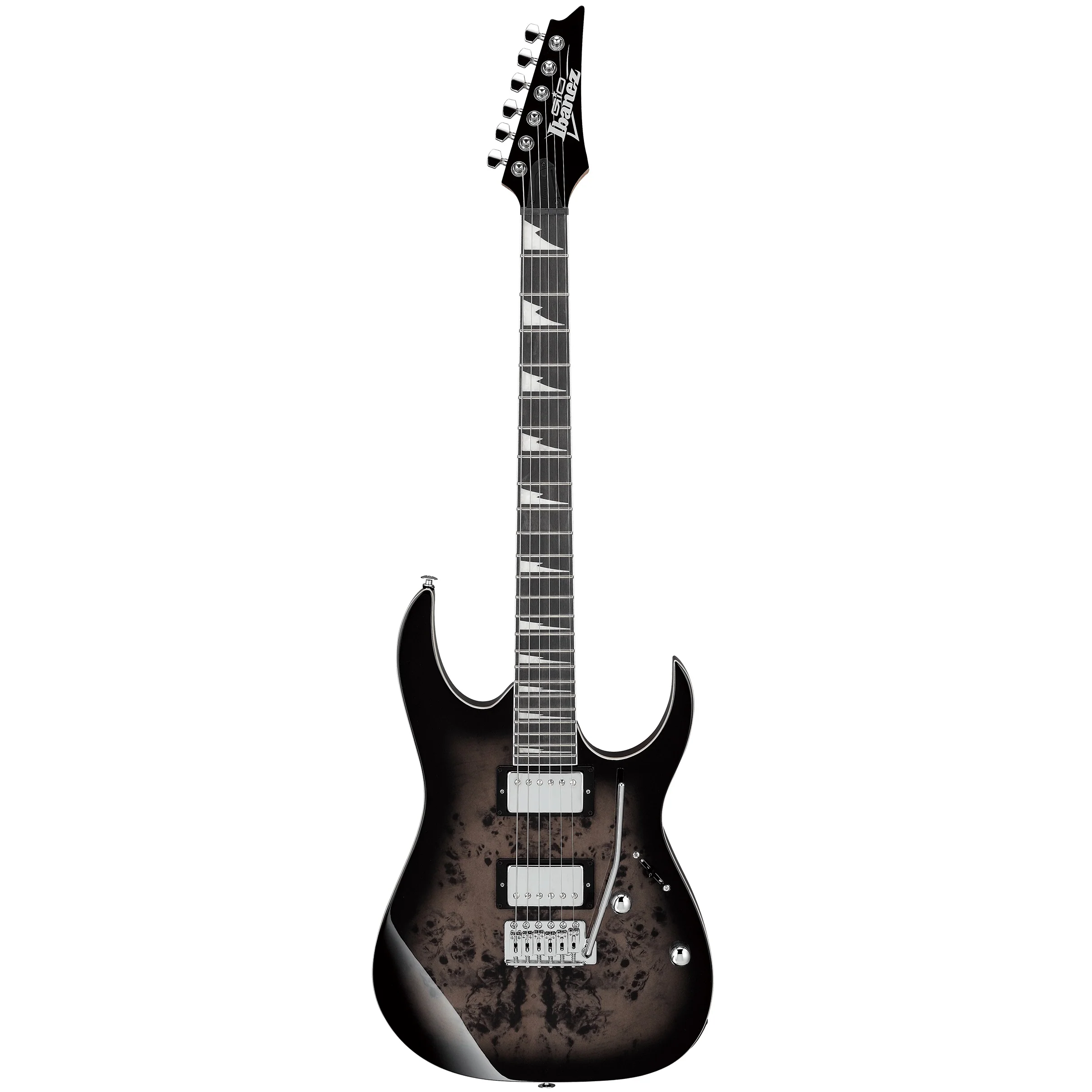 Ibanez GRG220PA1BKB Gio RG Electric Guitar, w/ Trem, HH - Elite, Transparent Brown Black Burst
