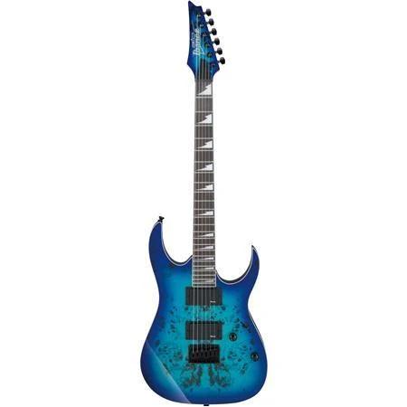 Ibanez GRGR221PAAQB Gio RG, Burl Top, HH, Hard-tail, Aqua Burst