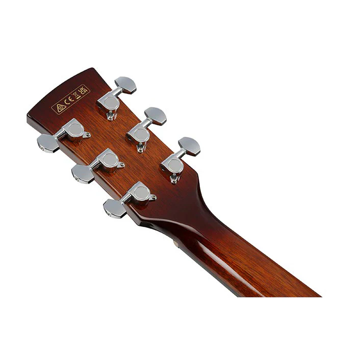 Ibanez PN50TKENDH Parlor Acoustic Guitar, Spruce Top, Teak B/S, w/ Electronics, Dark Brown Sunburst - Image 4