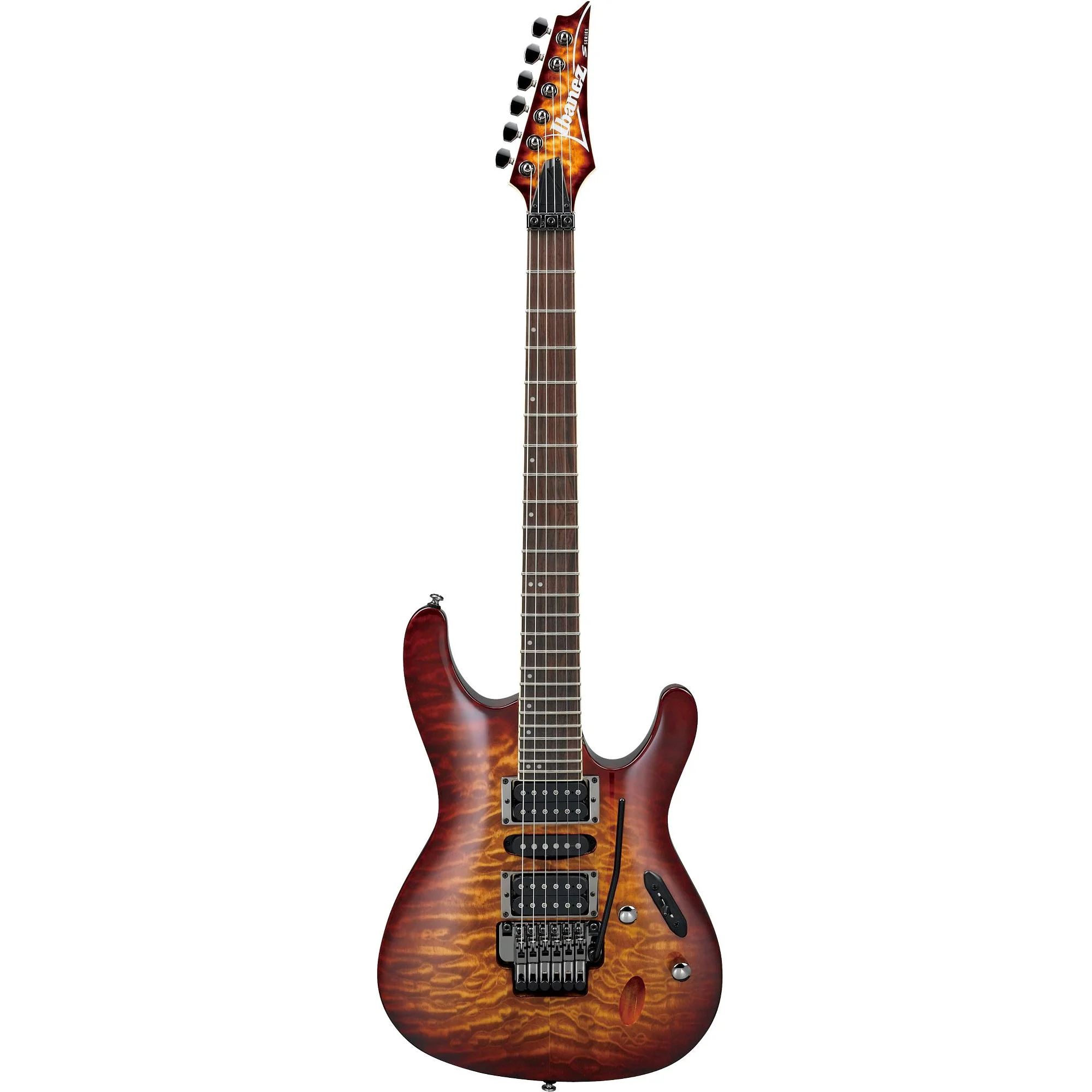 Ibanez S670QMDEB S Standard HSH Tremolo Electric Guitar, Dragon Eye Burst