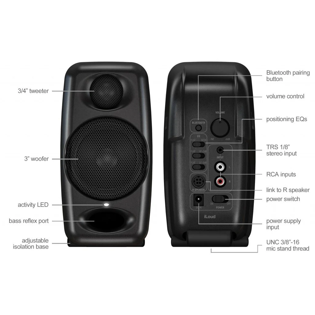 IK Multimedia ILOUD-MICRO iLoud Micro Monitors w/ Bluetooth, Pair - Image 11