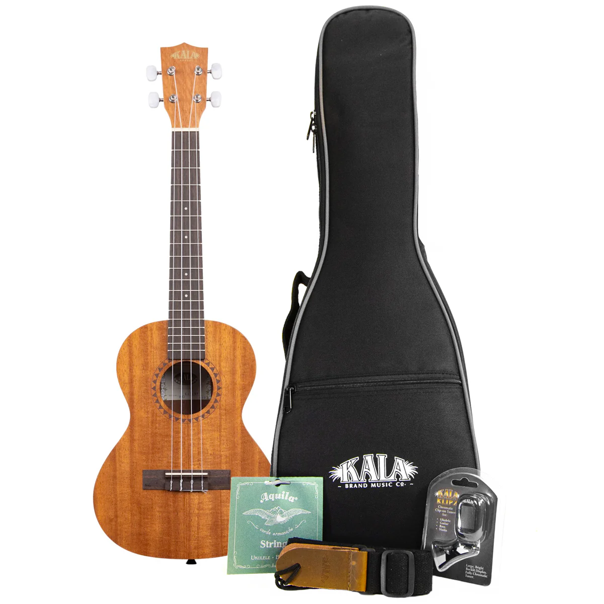 Kala KA-15T-BNDL Tenor Satin Mahogany Ukulele Bundle