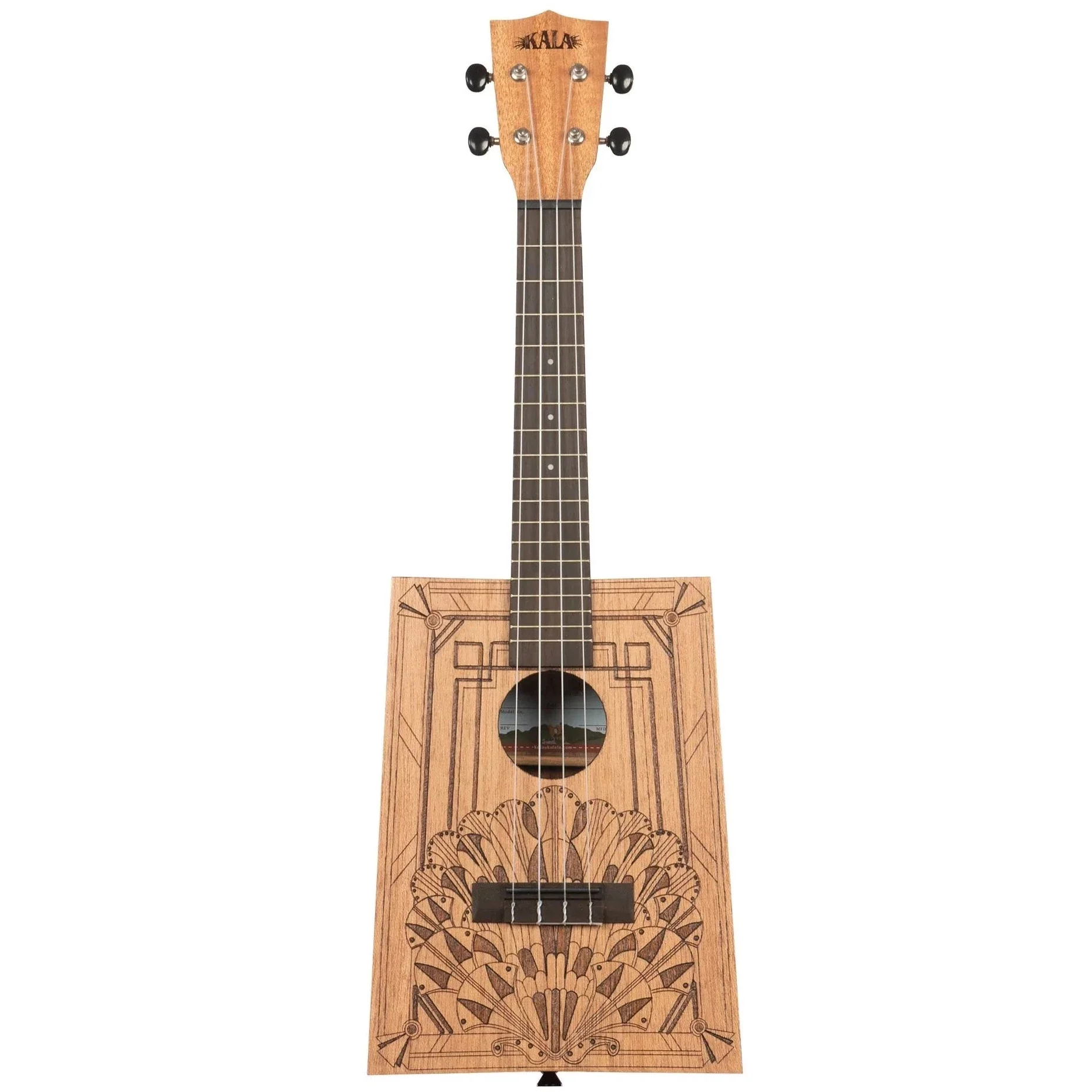Kala KA-CB-DECO-C Cigar Box Concert Ukulele, Art Deco