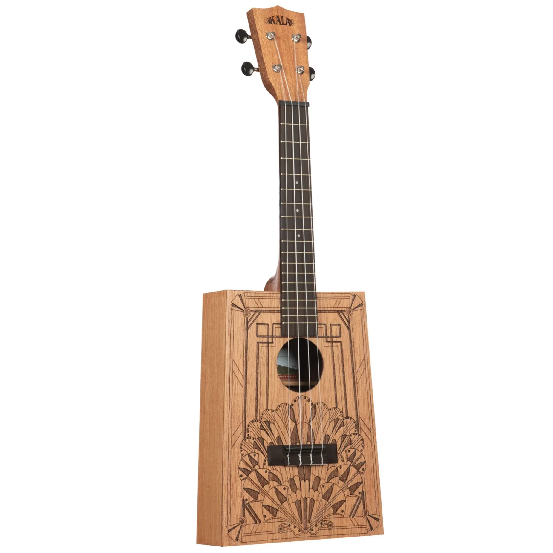 Kala KA-CB-DECO-C Cigar Box Concert Ukulele, Art Deco - Image 2