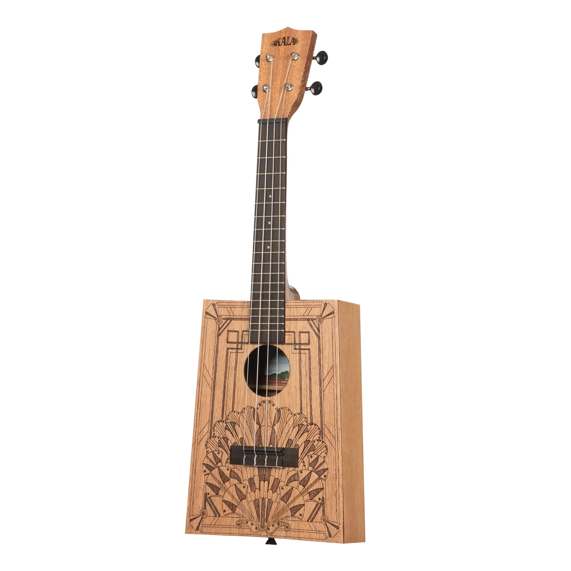 Kala KA-CB-DECO-C Cigar Box Concert Ukulele, Art Deco - Image 3