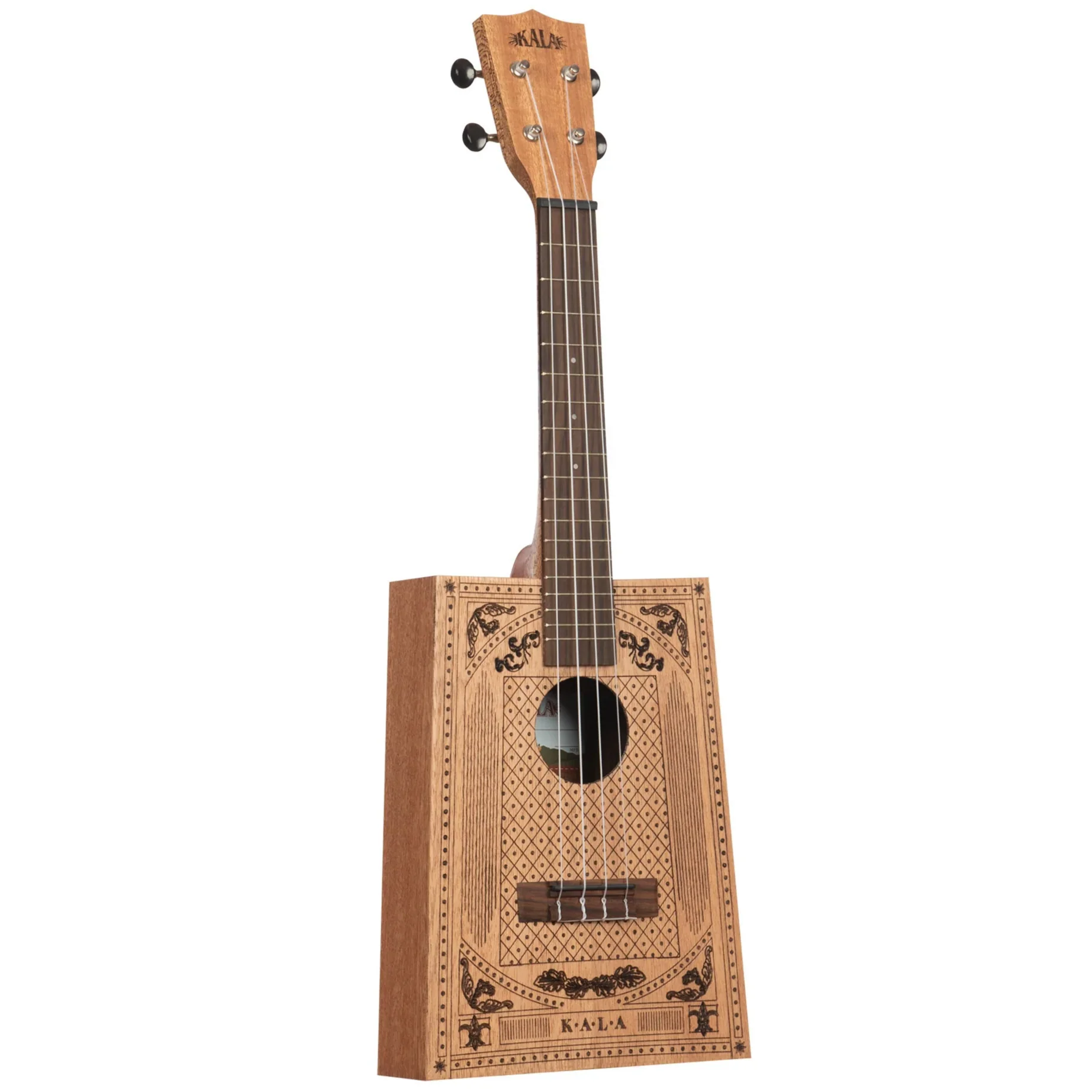 Kala KA-CB-VICT-C Cigar Box Concert Ukulele, Victorian - Image 2