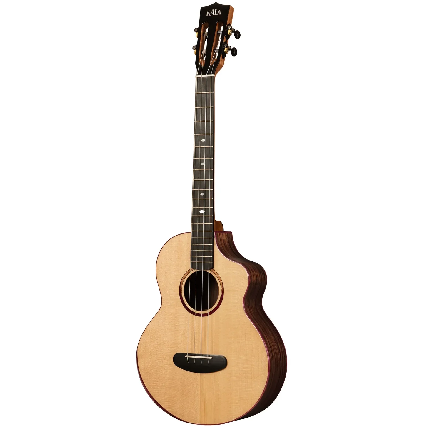 KALA KA-CT-SSRW-BG-C Baritone Contour Series, Solid Rosewood, Spruce Top, Gloss, Cutaway w/ Bag - Image 2