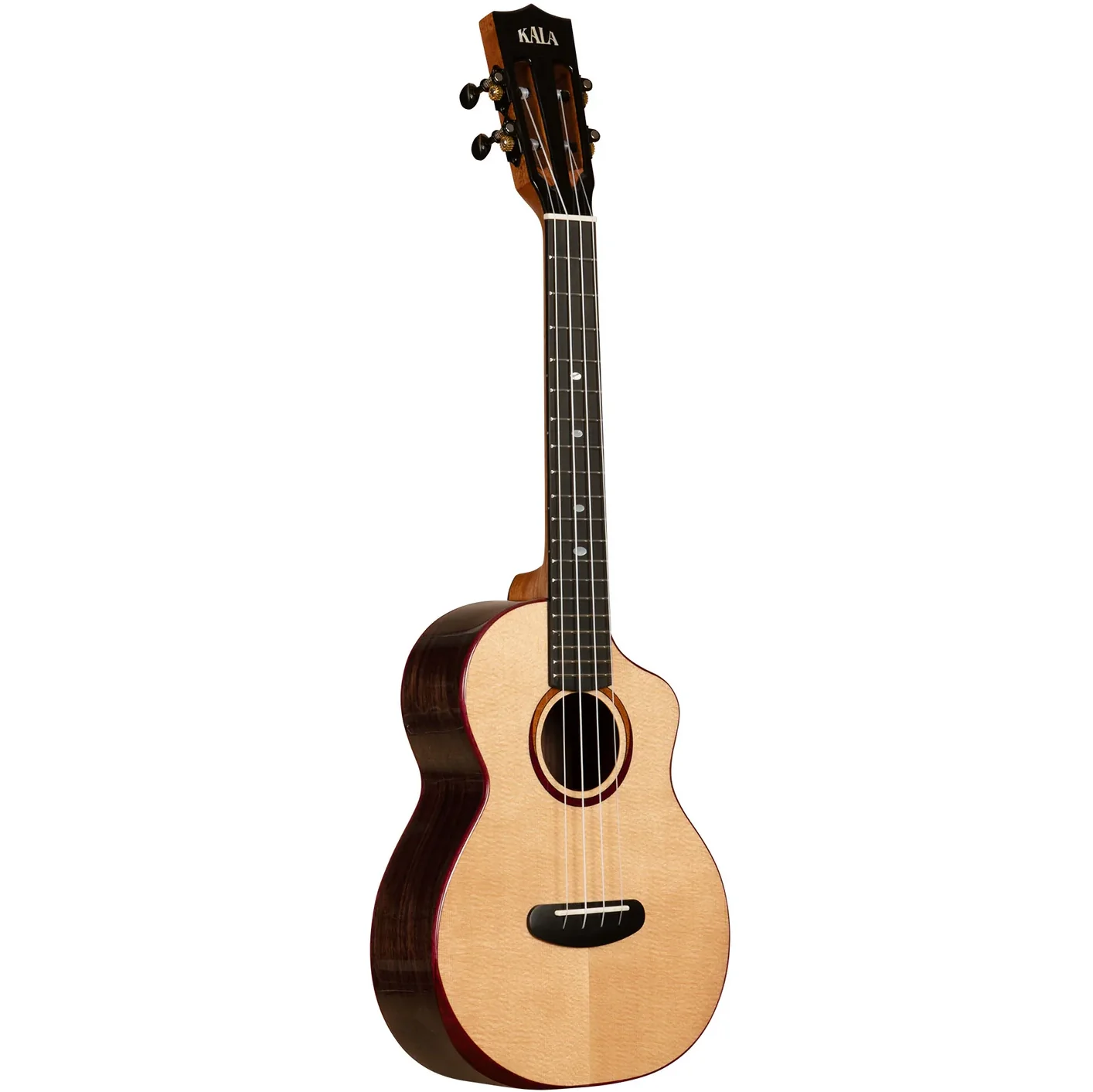 Kala KA-CT-SSRW-TG-C Contour Series All Solid Tenor Ukulele w/ Cutaway, Spruce Top, RW b/s, Gloss - Image 4