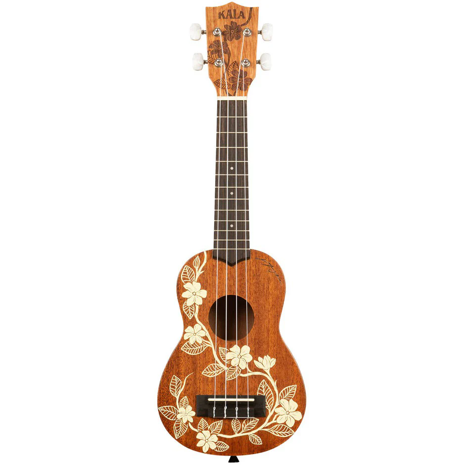 Kala KA-GARDENIA-S Soprano Mahogany Ukulele, Gardenia Design