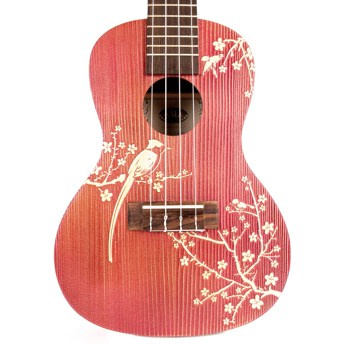 Kala KA-HI-CHERRY-C Concert Mahogany Ukulele with Cherry Blossom Design - Image 2