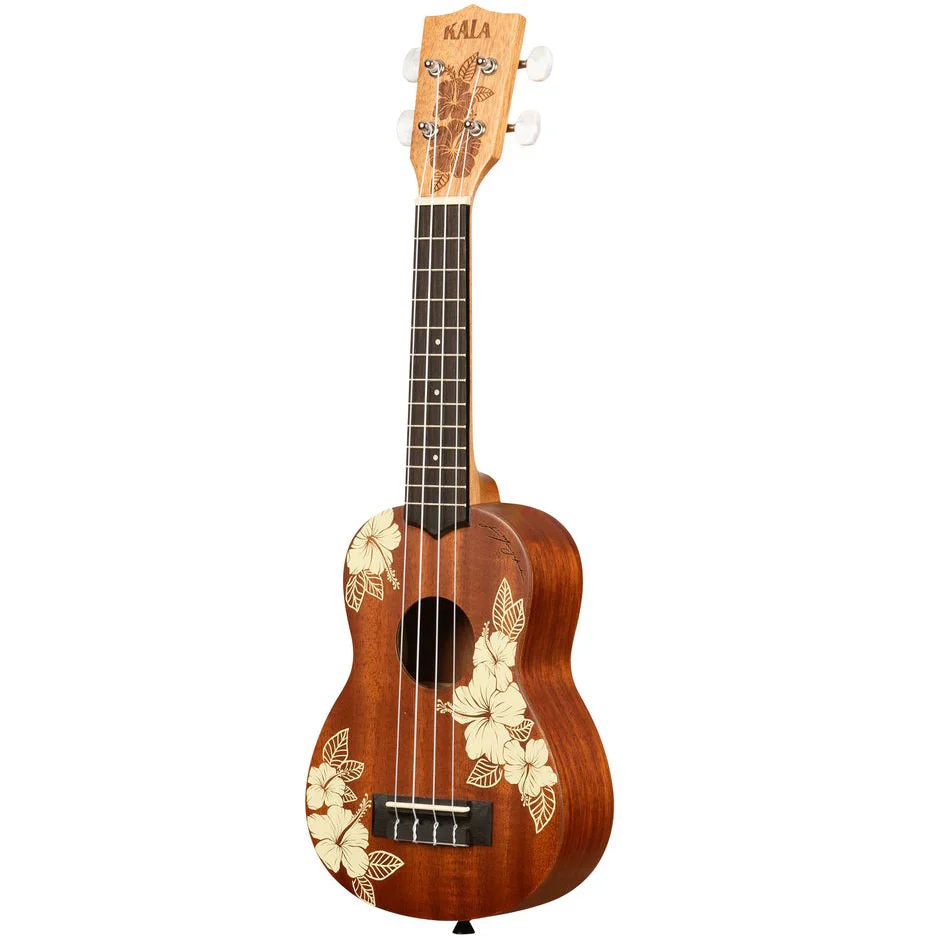 Kala KA-HIBISCUS-S Soprano Mahogany Ukulele, Hibiscus Design - Image 3