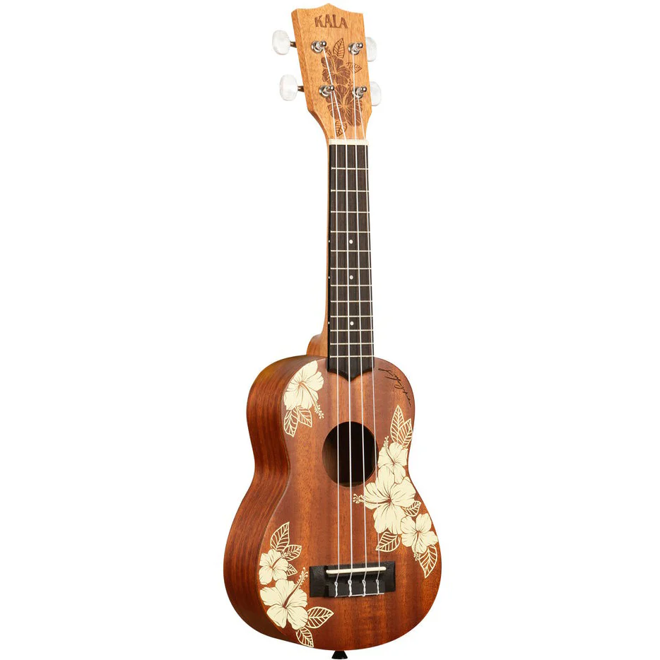 Kala KA-HIBISCUS-S Soprano Mahogany Ukulele, Hibiscus Design - Image 4