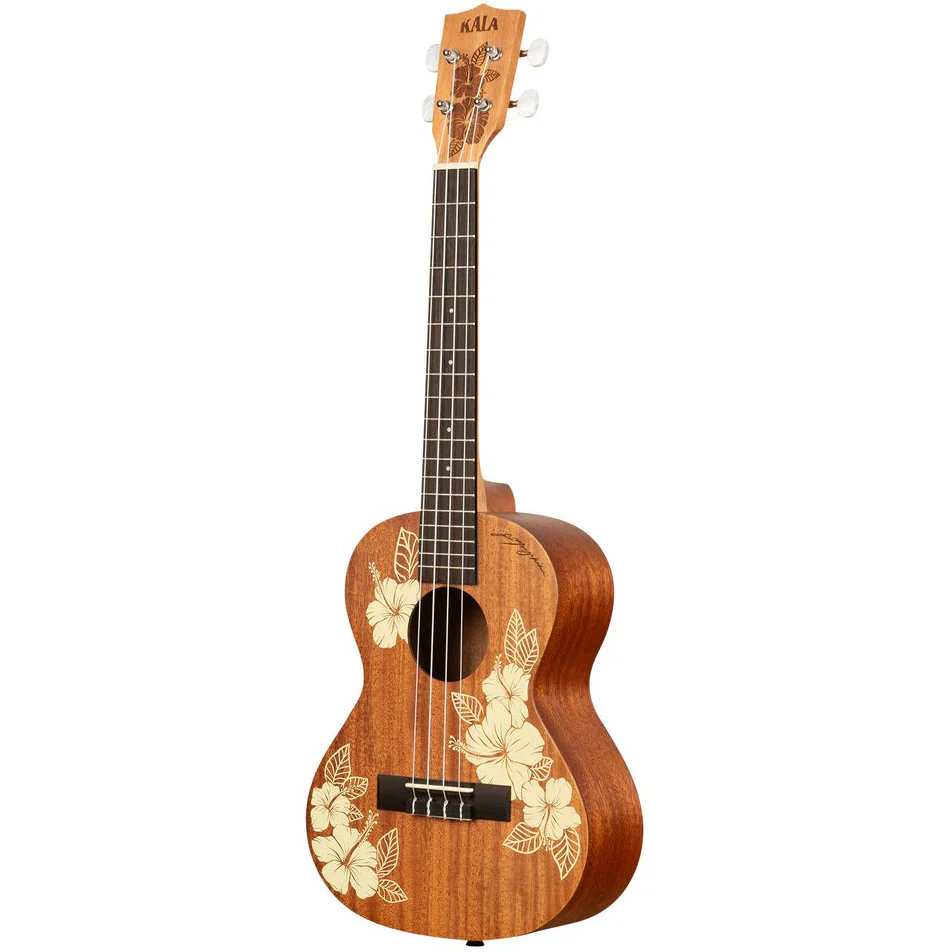 Kala KA-HIBISCUS-T Tenor Mahogany Ukulele, Hibiscus Design - Image 3