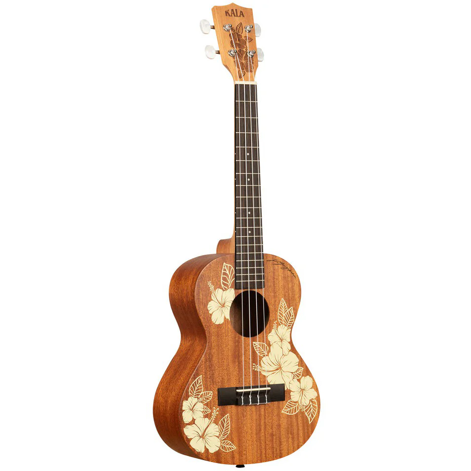 Kala KA-HIBISCUS-T Tenor Mahogany Ukulele, Hibiscus Design - Image 4