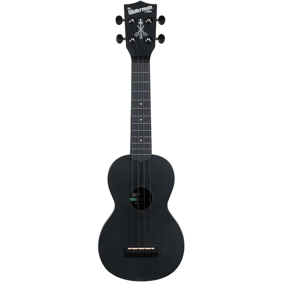 KALA KA-R-WMS-BK-S Soprano Recycled Waterman Ukulele, Black Sand