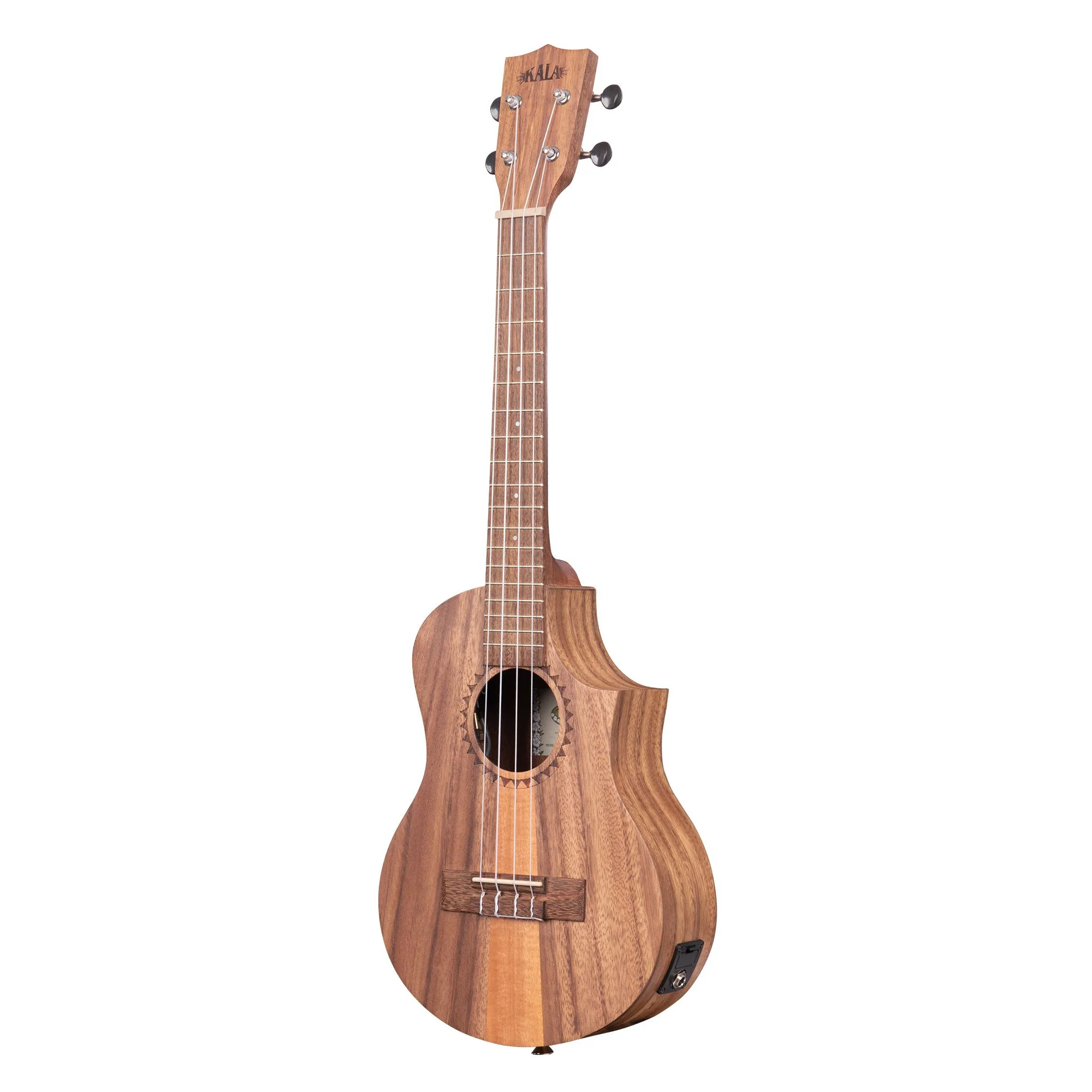 Kala KA-TK-T-CE Tenor Teak Tri-Top Ukulele, Cutaway and Electronics - Image 3