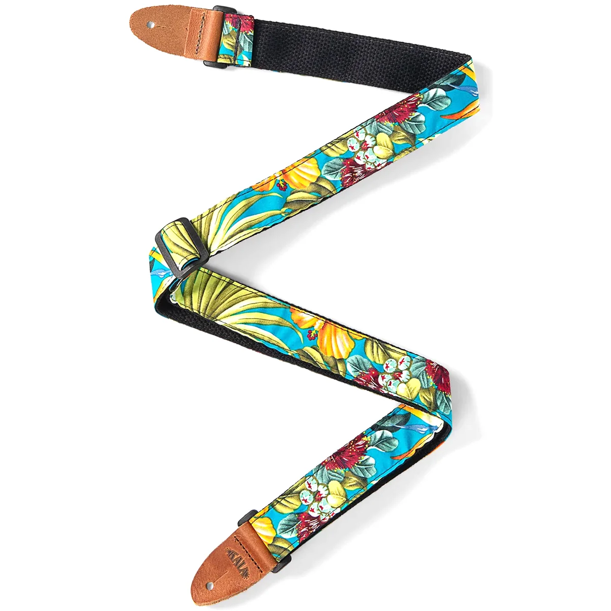 Kala STP-US-HIBTEAL Hibiscus Ukulele Strap, Teal