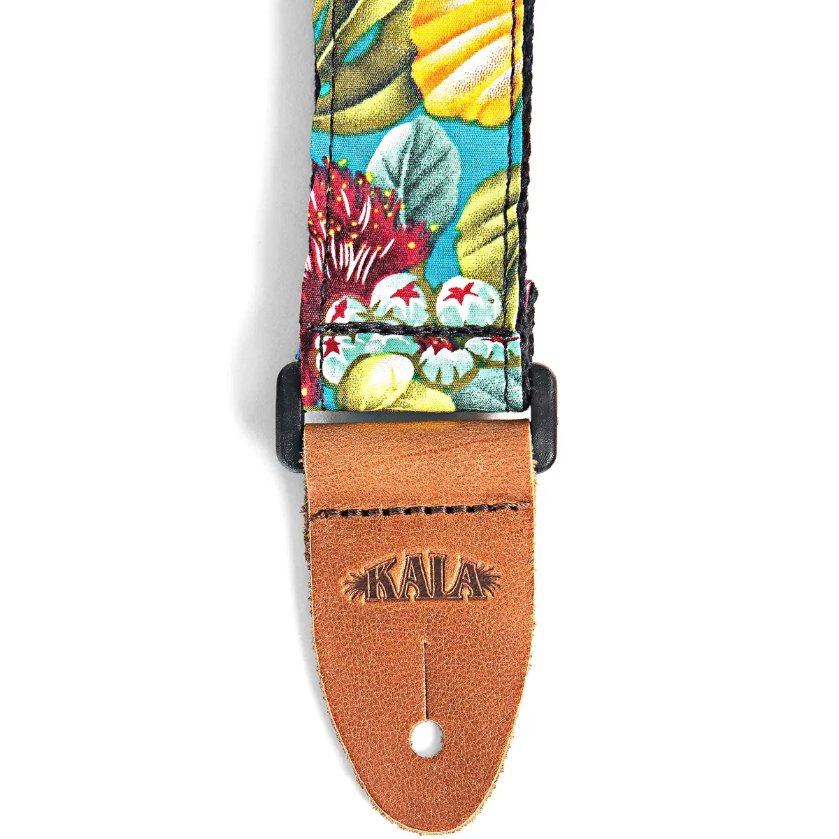Kala STP-US-HIBTEAL Hibiscus Ukulele Strap, Teal - Image 2