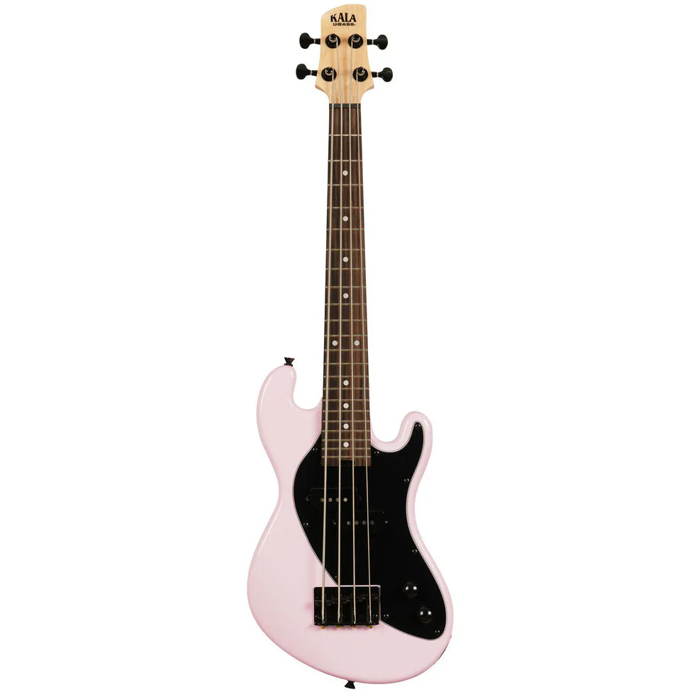 Kala UBASS-SB-LP-FS Solid Body UBASS, 4-String, Fretted, Pale Pink